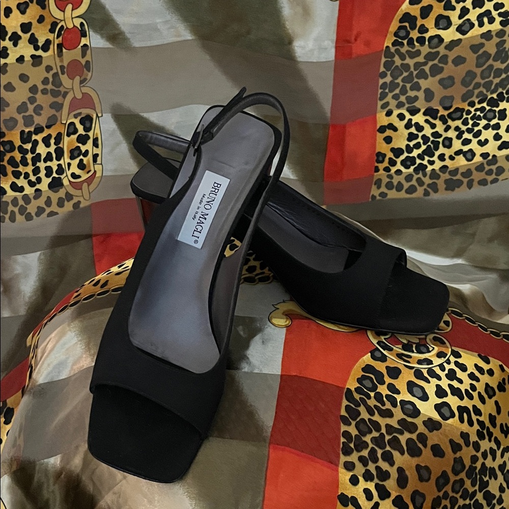 Bruno Magli Elegant Black Slingback Heels